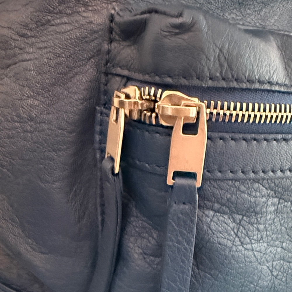 New Balenciaga Blue Lambskin Leather City Backpack - Picture 6 of 15